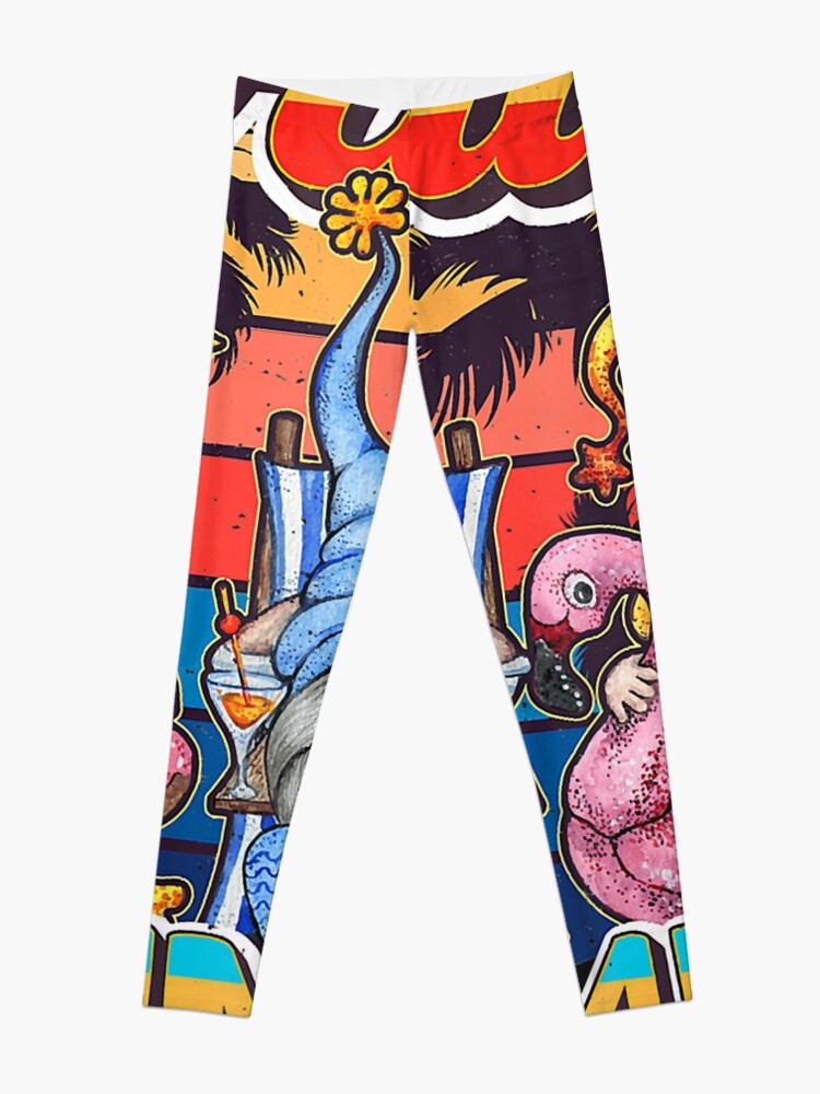 Discover Funny Retro Hello Summer Gnomes Vacation Lover Beach Vibes Leggings
