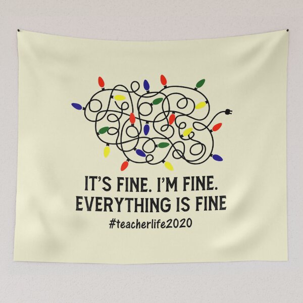 Item preview, Everything Is Fine Christmas Lights Funny Teacher Xmas  designed and sold by BeatyDoll.