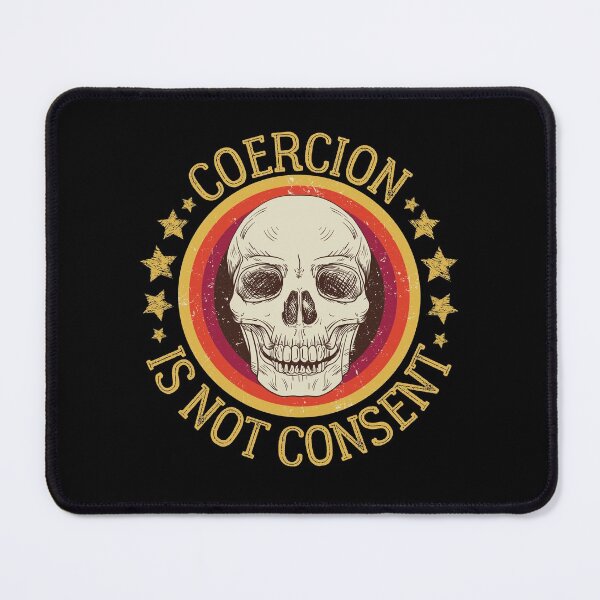 Item preview, Coercion is not consent,  retro rainbow distressed circle, skull and stars print designed and sold by Auntieck.
