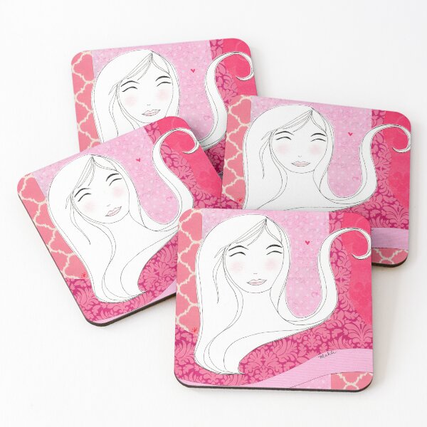 Item preview, Girl with Pink Collage background designed and sold by Mahli's  Artful Whimsy.