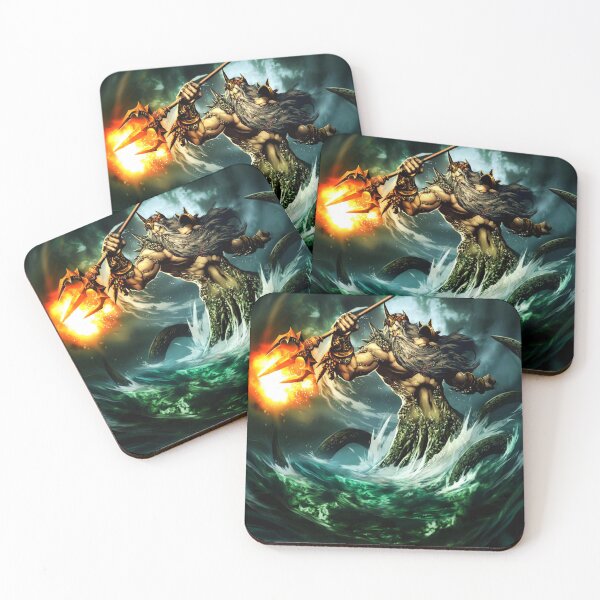 Item preview, Poseidon God-Of-The-Sea-Angry-Drawing designed and sold by latashabrown.