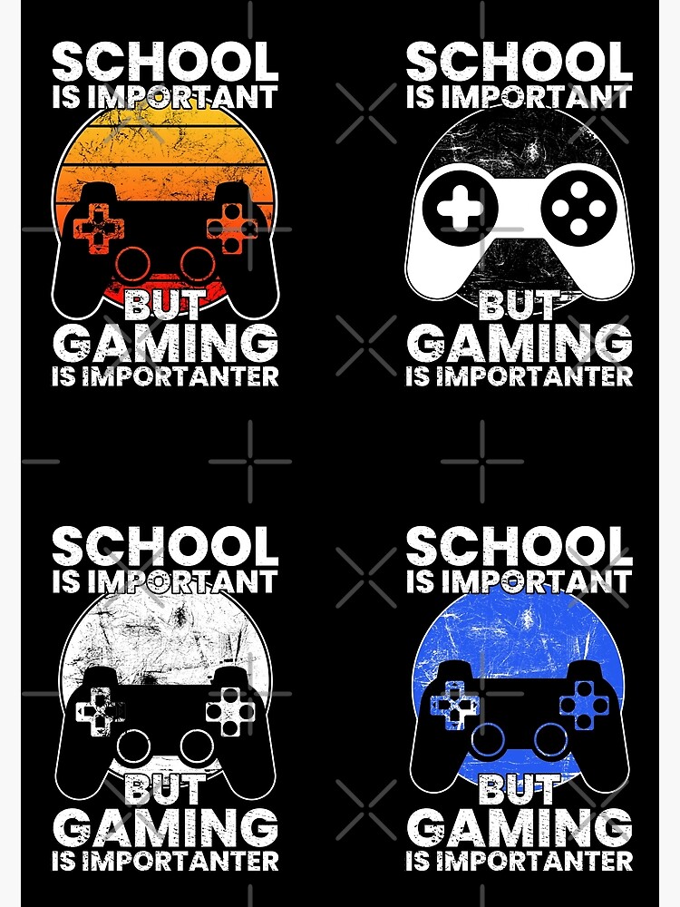 "School Is Important But Gaming Is Importanter, Sticker Pack" Poster