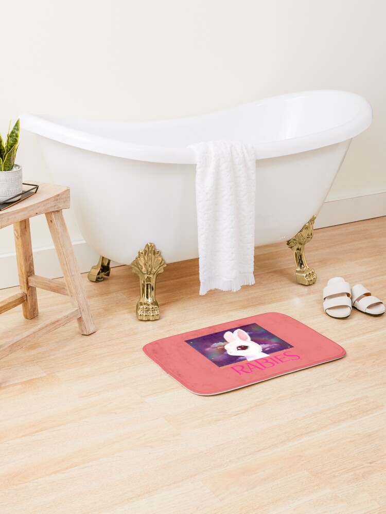 Thumbnail 2 of 6, Bath Mat, Frightened Rabbit designed and sold by Goodlooking22.