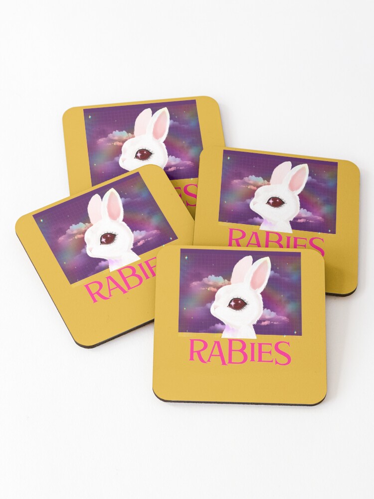Thumbnail 1 of 5, Coasters (Set of 4), Frightened Rabbit  designed and sold by Goodlooking22.