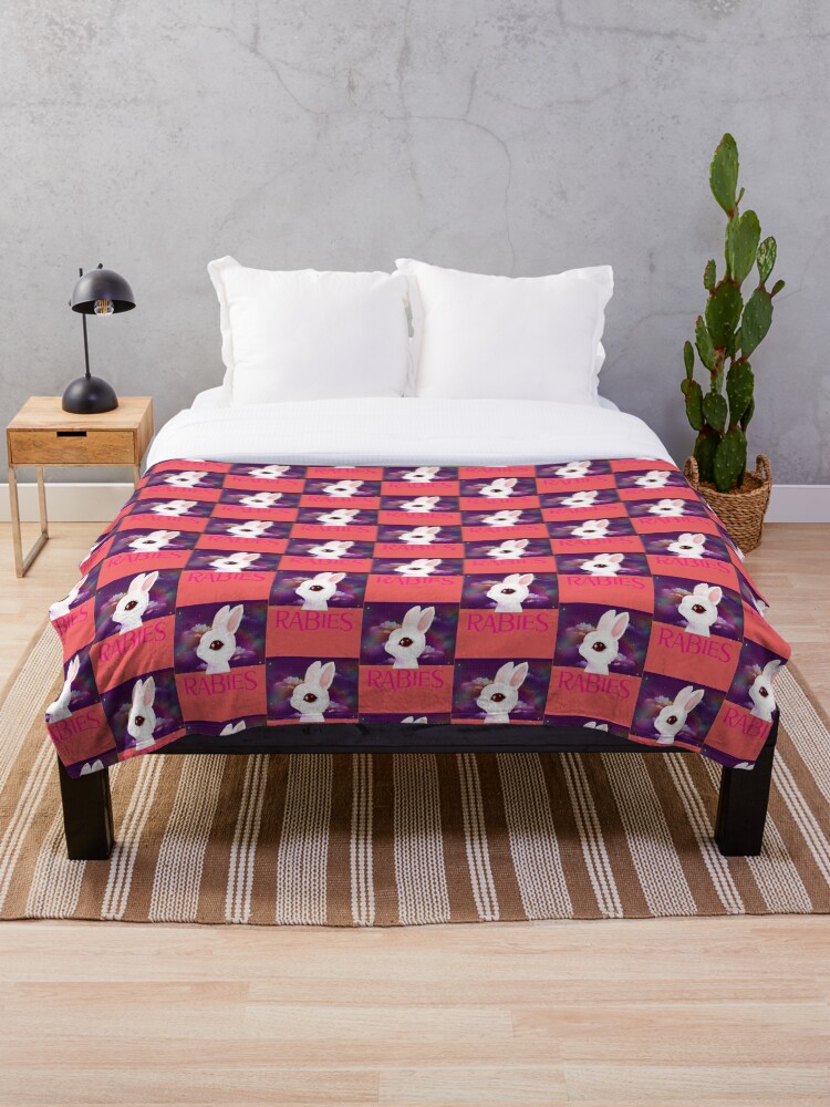 Thumbnail 1 of 6, Throw Blanket, Frightened Rabbit  designed and sold by Goodlooking22.