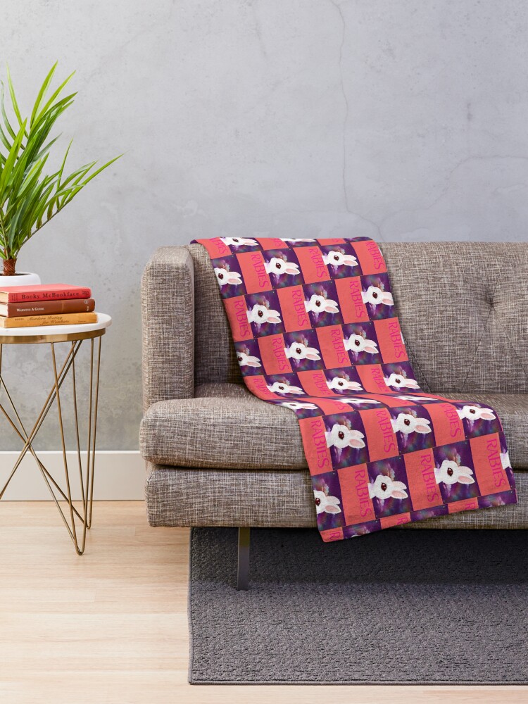 Thumbnail 2 of 6, Throw Blanket, Frightened Rabbit  designed and sold by Goodlooking22.