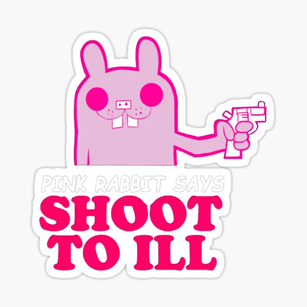 Mon lapin rose Gorillaz préféré dit de tirer sur le rétro vintage Sticker