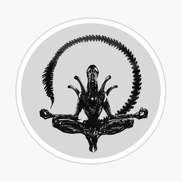 meditating Xenomorph alien Sticker
