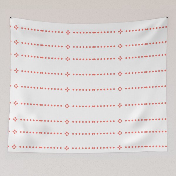 Item preview, Red dotting lines on white background illustration designed and sold by Giree07.