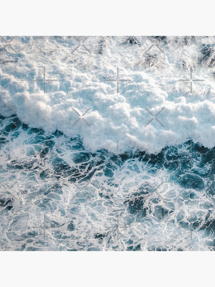 Impression photo « Vague de mer bleue sur une plage de sable Modèle d ...