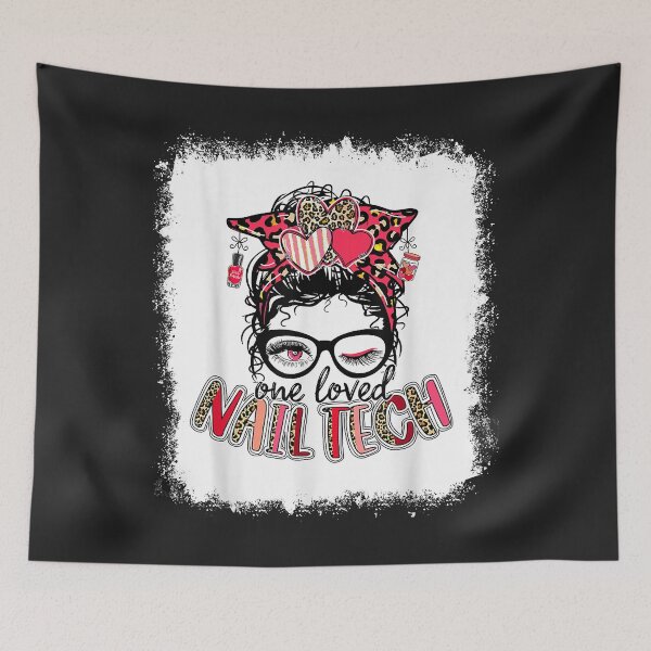 Item preview, Bleached One Loved Nail Tech Messy Bun Nail Boss Valentine designed and sold by Siosaia88.