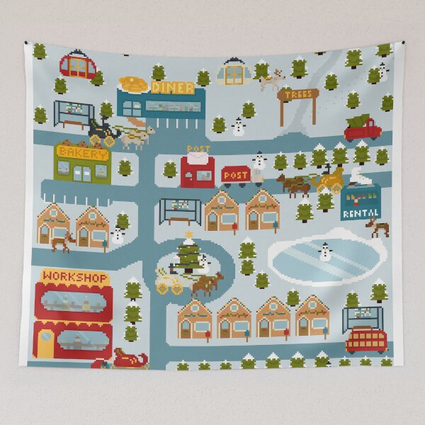 Item preview, Santa's Village Pixel Art Map designed and sold by tifft.