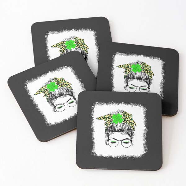 Item preview, Bleached Women Messy Bun Lucky Shamrock Bandana Patrick Day designed and sold by Siosaia88.