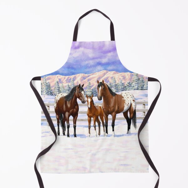 Item preview, Bay Appaloosa Quarter Horses In Winter Snow designed and sold by csforest.
