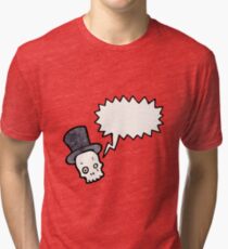 cartoon shrieking skull Tri-blend T-Shirt