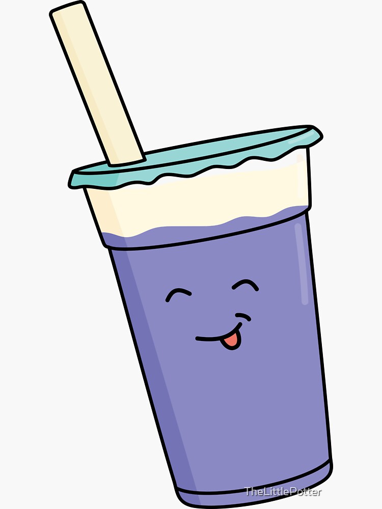 "Cheeky Taro Milk Tea Cheese Foam Boba" Sticker for Sale by