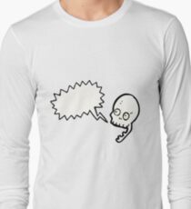 cartoon shrieking skull Long Sleeve T-Shirt