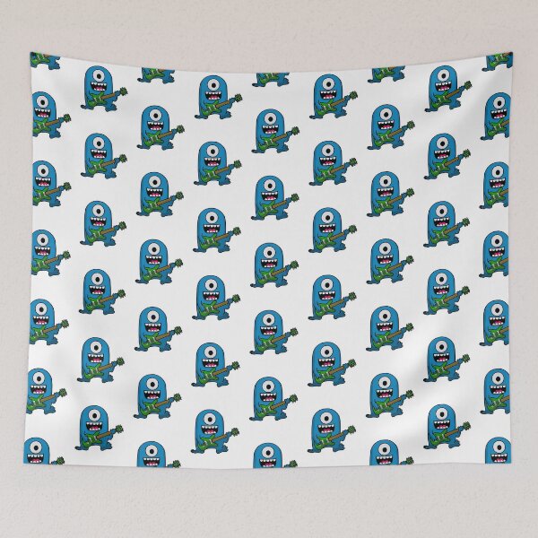 Item preview, One Eyed Blue Alien Monster Rock Guitarist designed and sold by SunnyStreet.