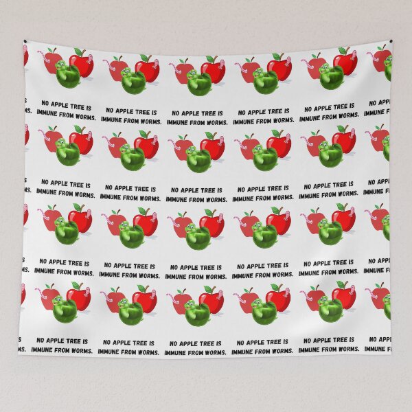Item preview, Funny Red and Blue Apples with funny worms designed and sold by Hinny8.