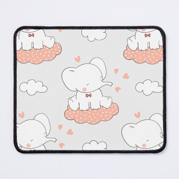 Item preview, Elephant With Bowtie Sitting on a Cloud Pattern designed and sold by Trinket-Trickster.