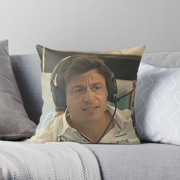 Confused Toto Wolff Throw Pillow