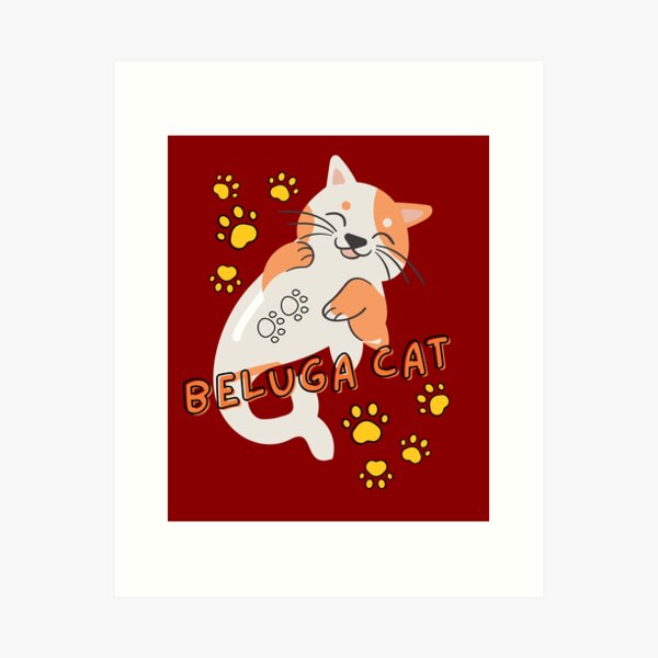 beluga cat meme  Photographic Print for Sale by alicjadesigns