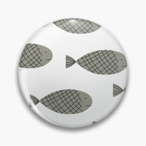 Item preview, Vector hand-drawn simple grey fish seamless pattern. Sea repeat texture on white background. Minimalistic fish print design designed and sold by BychkovaEvgenia.