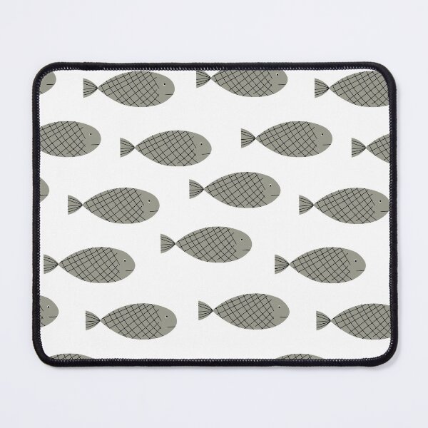 Item preview, Vector hand-drawn simple grey fish seamless pattern. Sea repeat texture on white background. Minimalistic fish print design designed and sold by BychkovaEvgenia.