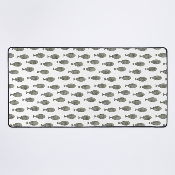 Item preview, Vector hand-drawn simple grey fish seamless pattern. Sea repeat texture on white background. Minimalistic fish print design designed and sold by BychkovaEvgenia.