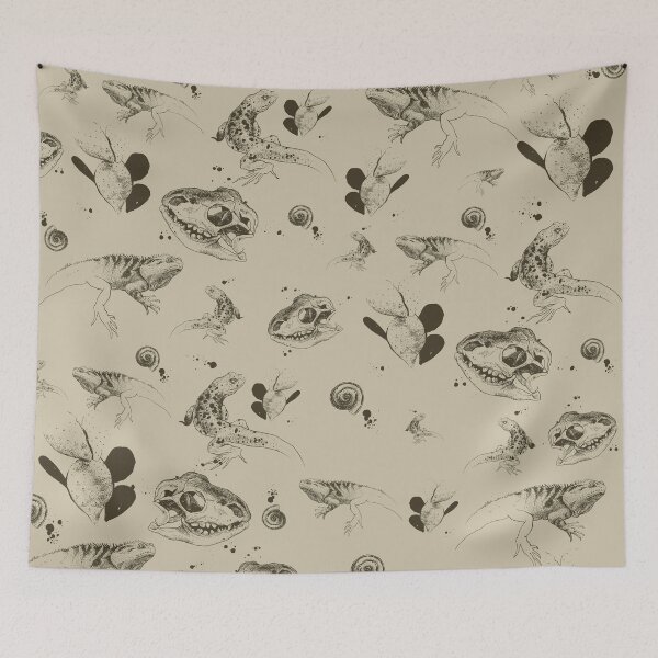 Item preview, Lizards pattern (sepia) designed and sold by rottenfantom.