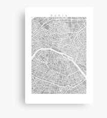 Paris Map (Light Grey) Metal Print