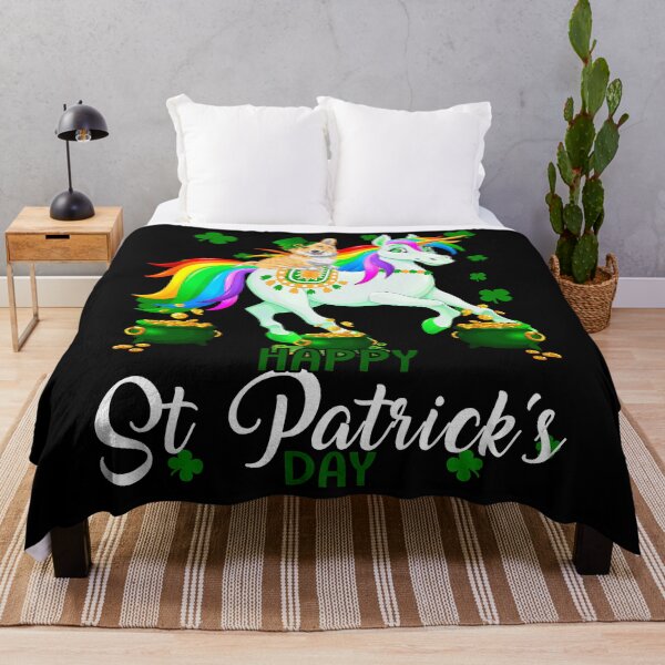 Item preview, Happy St. Patrick Day Funny Leprechaun Corgi Riding Unicorn designed and sold by MichaelZaloga.
