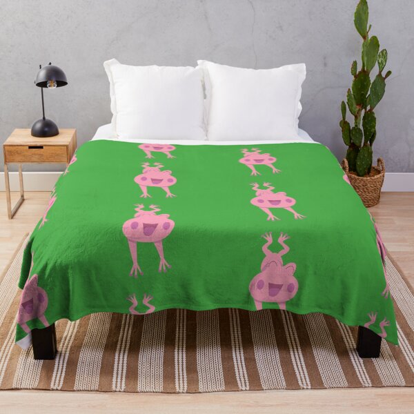 Item preview, Pink Leaping Kawaii Frog Pattern designed and sold by Trinket-Trickster.