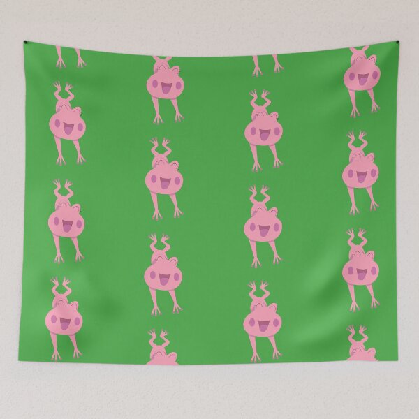 Item preview, Pink Leaping Kawaii Frog Pattern designed and sold by Trinket-Trickster.