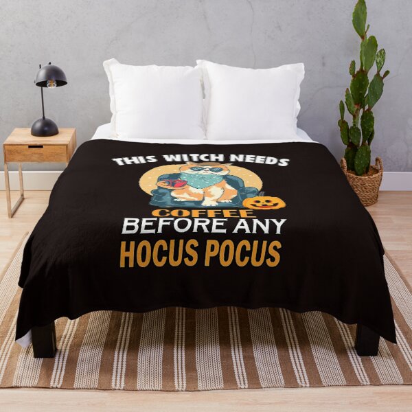 Item preview, This Witch Needs Coffee Before Any Hocus Pocus Halloween Cat T-Shirt designed and sold by King7778.