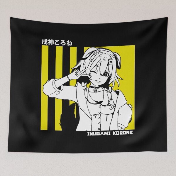 Item preview, Inuguami Korone Hololive Gamers Striped B&W designed and sold by UDTee.