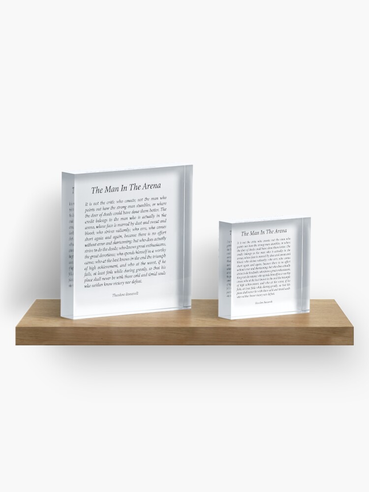 Alternate view of The Man in the Arena Quote Acrylic Block