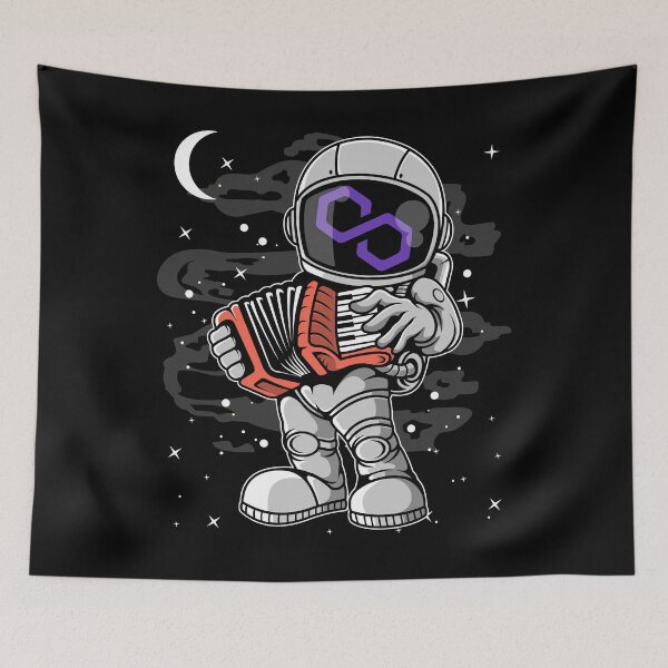 Item preview, Astronaut Accordion Polygon Matic Coin To The Moon Crypto Token Cryptocurrency Blockchain Wallet HODL designed and sold by AdamRoberts90.