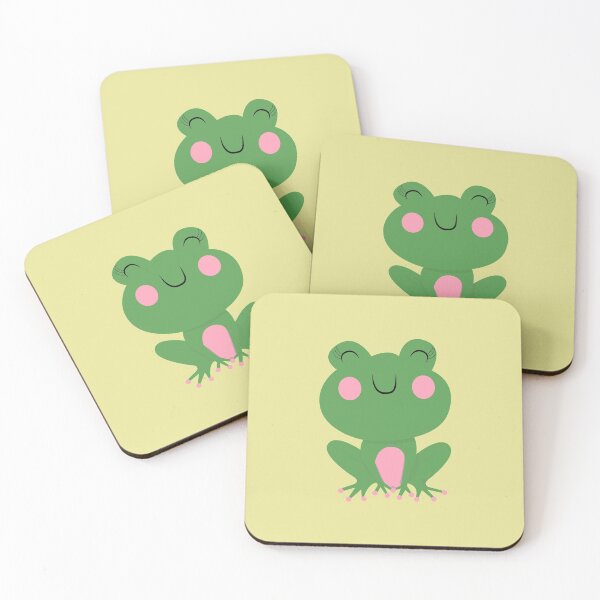 Item preview, Green Kawaii Frog Pattern designed and sold by Trinket-Trickster.