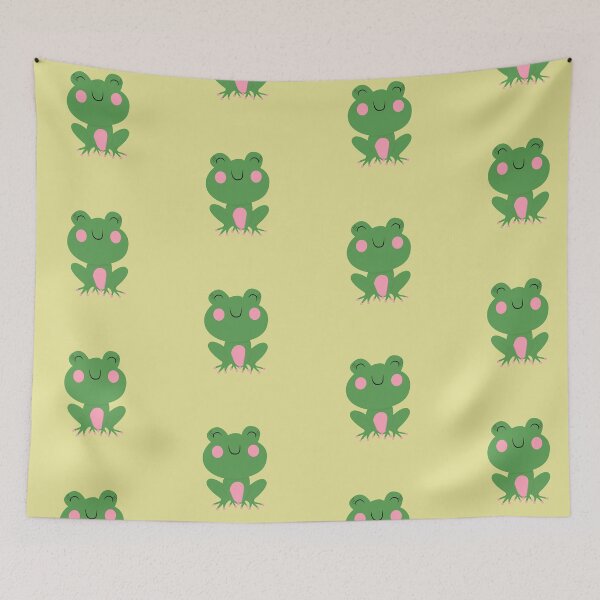 Item preview, Green Kawaii Frog Pattern designed and sold by Trinket-Trickster.