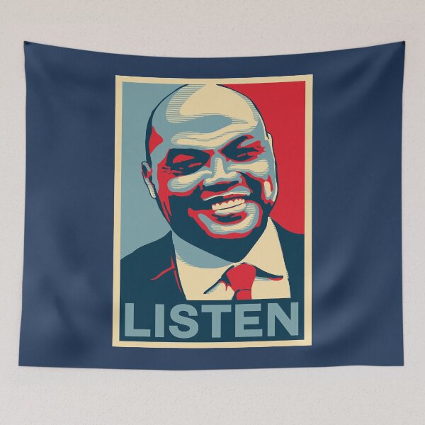 Item preview, Charles Barkley Listen Obama Hope Large Print Qiangy designed and sold by qiangdade.
