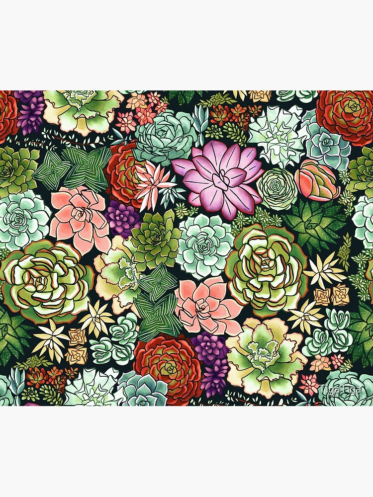 Vintage Succulent Plant Pattern by TigaTiga