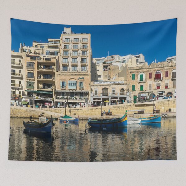 Item preview, Saint Julians Paceville Charming Harbour - Mediterranean Colors in Malta designed and sold by Georgia Mizuleva.