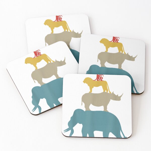 Item preview, Vintage Stacked Wild Animals Retro Colors Africa Jungle  designed and sold by glennagalvan.
