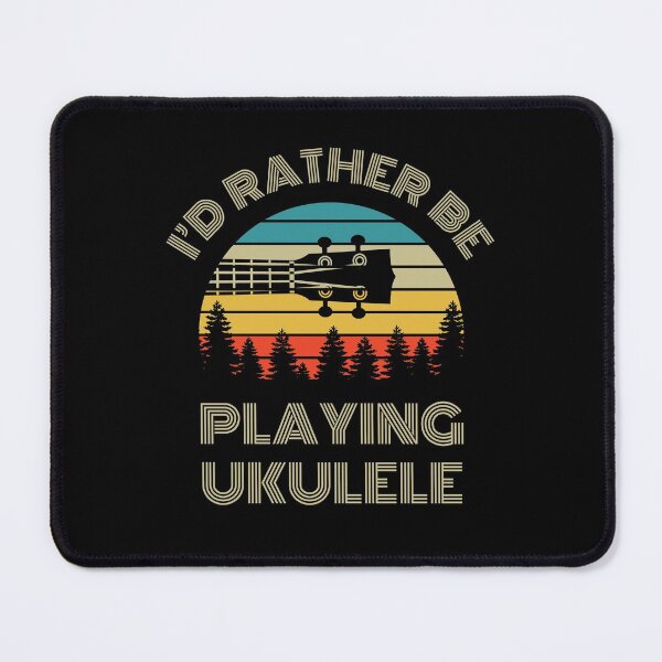 Item preview, I'd Rather Be Playing Ukulele Ukulele Headstock Retro Vintage Sunset designed and sold by nightsworthy.