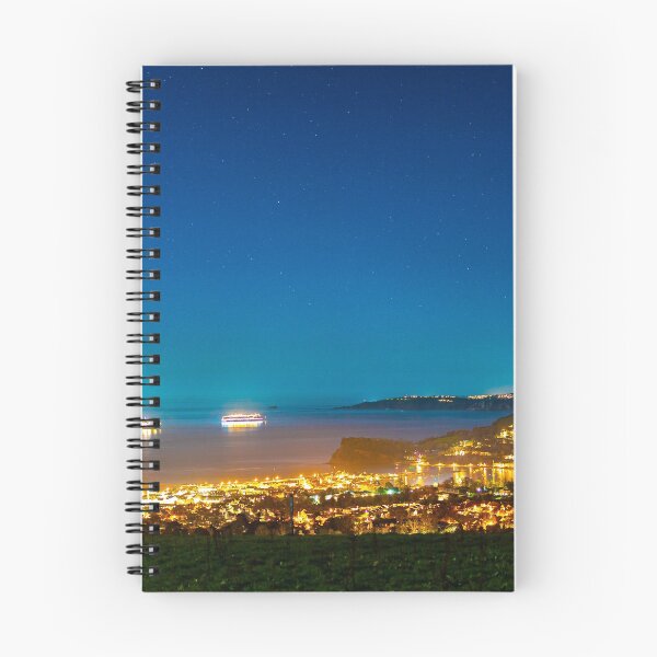 Item preview, Cruise ships moored in Teignmouth bay at night - wide designed and sold by Rorymacve.