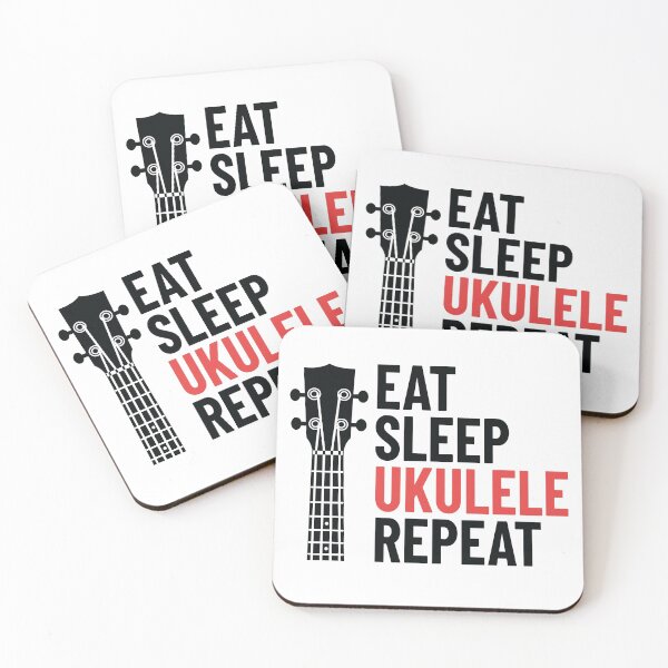 Item preview, Eat Sleep Ukulele Repeat Ukulele Headstock Light Theme designed and sold by nightsworthy.