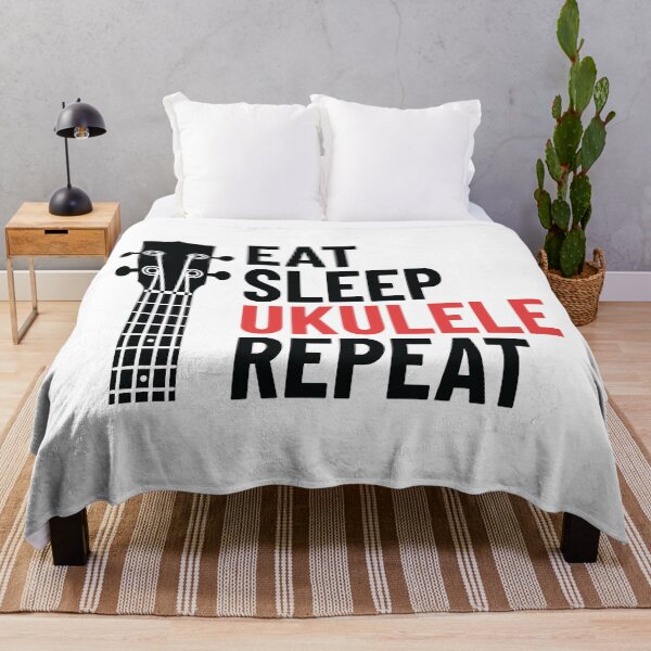 Item preview, Eat Sleep Ukulele Repeat Ukulele Headstock Light Theme designed and sold by nightsworthy.