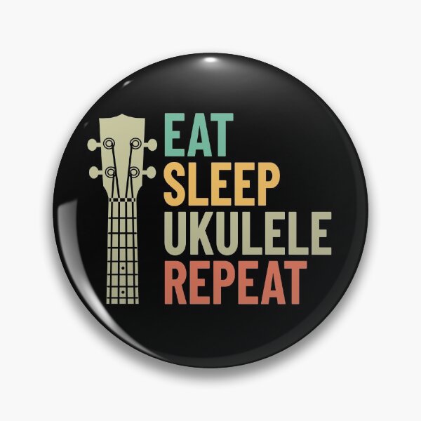 Item preview, Eat Sleep Ukulele Repeat Ukulele Headstock Retro Theme designed and sold by nightsworthy.
