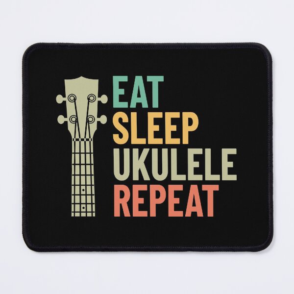Item preview, Eat Sleep Ukulele Repeat Ukulele Headstock Retro Theme designed and sold by nightsworthy.